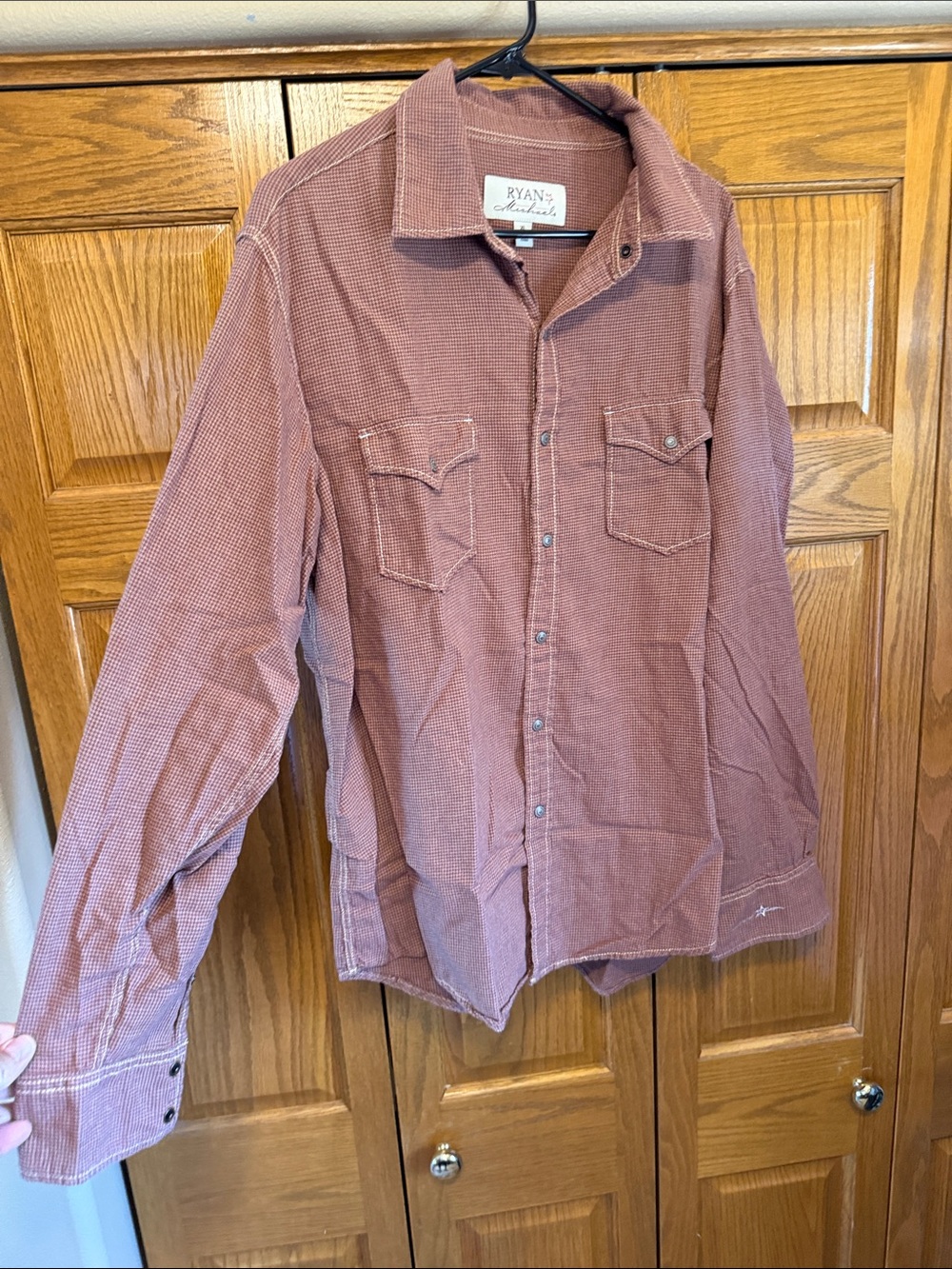 Ryan Michael Men's Casual Button-Down Shirt - Color:Tomatoes- Size:XL
